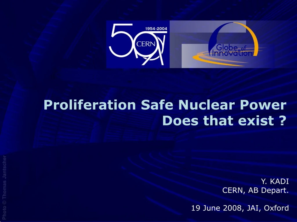 proliferation safe nuclear power does that exist