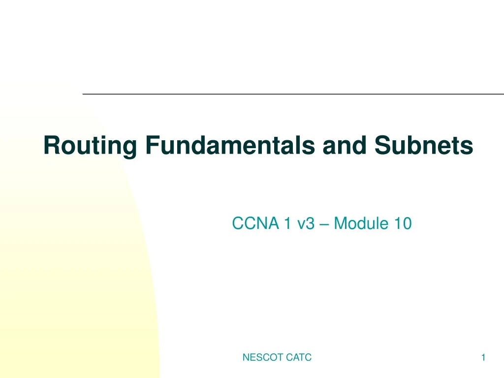routing fundamentals and subnets
