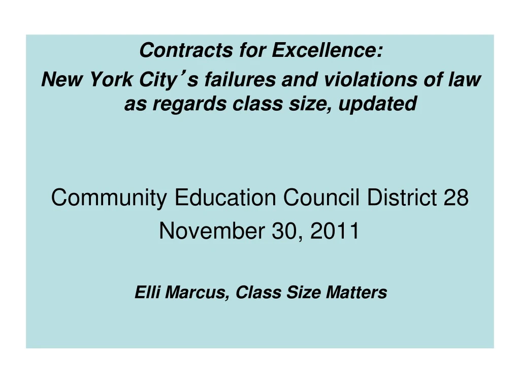 contracts for excellence new york city s failures