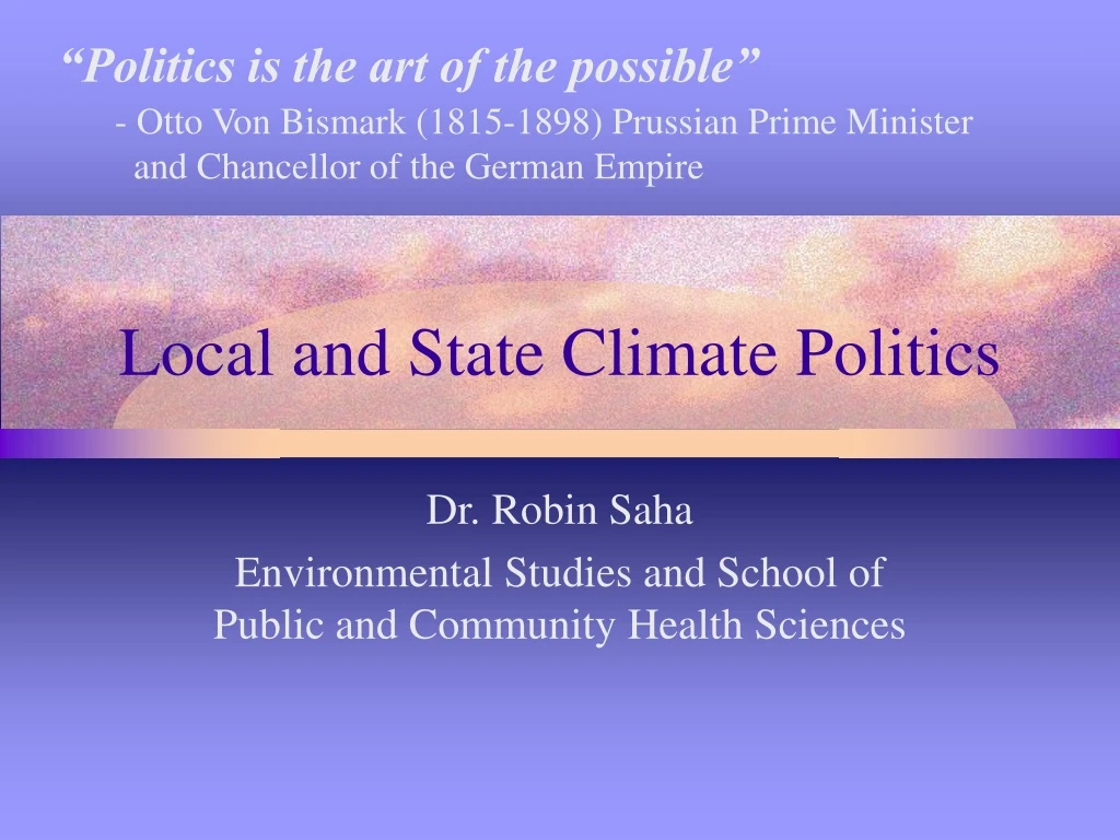 local and state climate politics