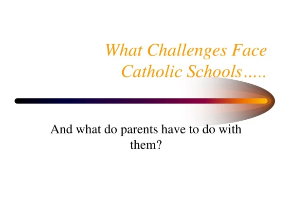 What Challenges Face  Catholic Schools…..
