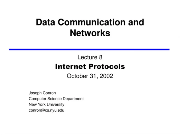 Data Communication and Networks