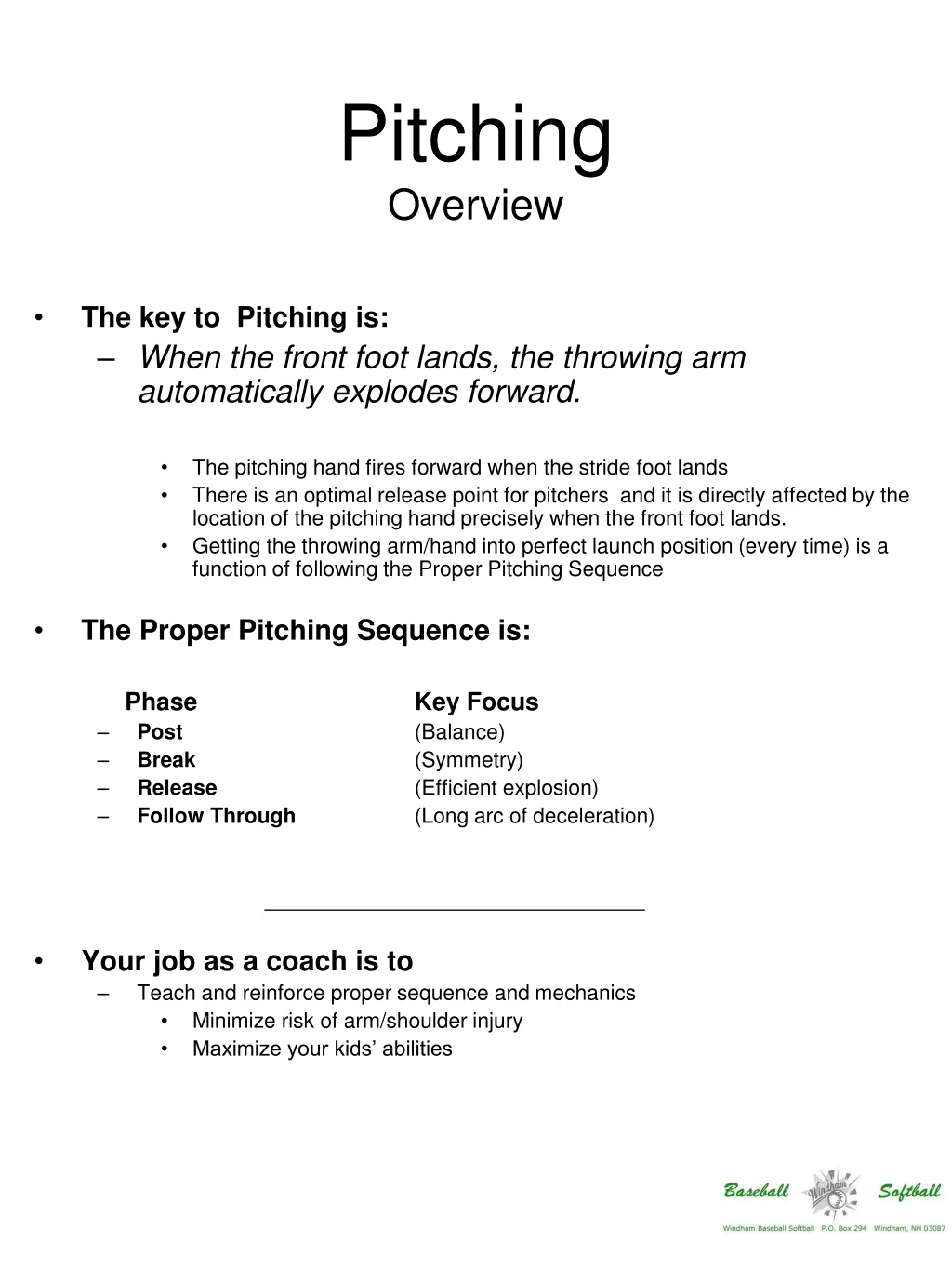 pitching overview