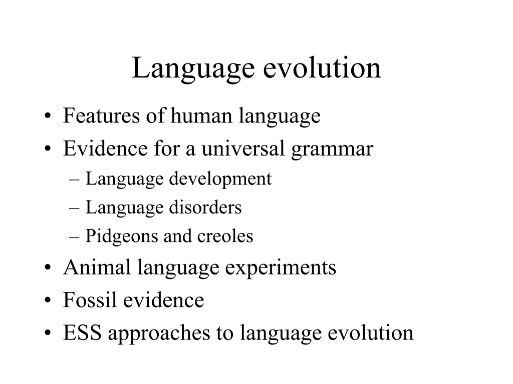 language evolution