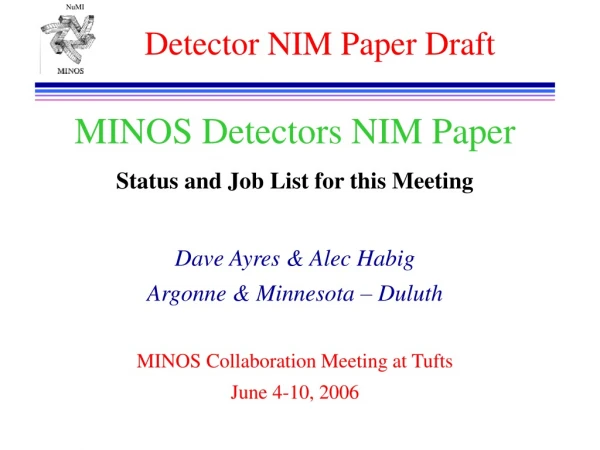 Detector NIM Paper Draft