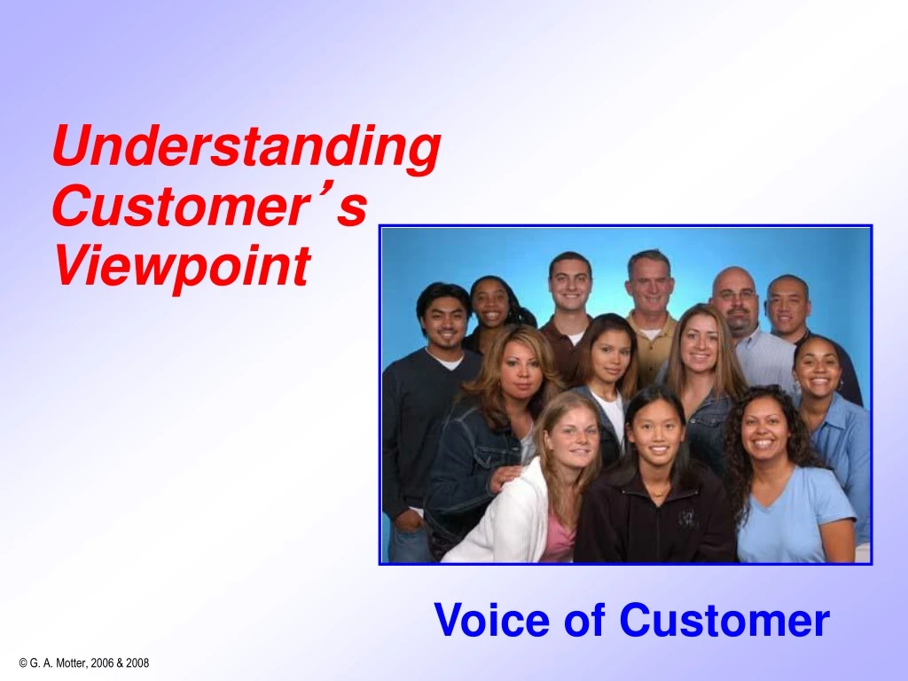 understanding customer s viewpoint