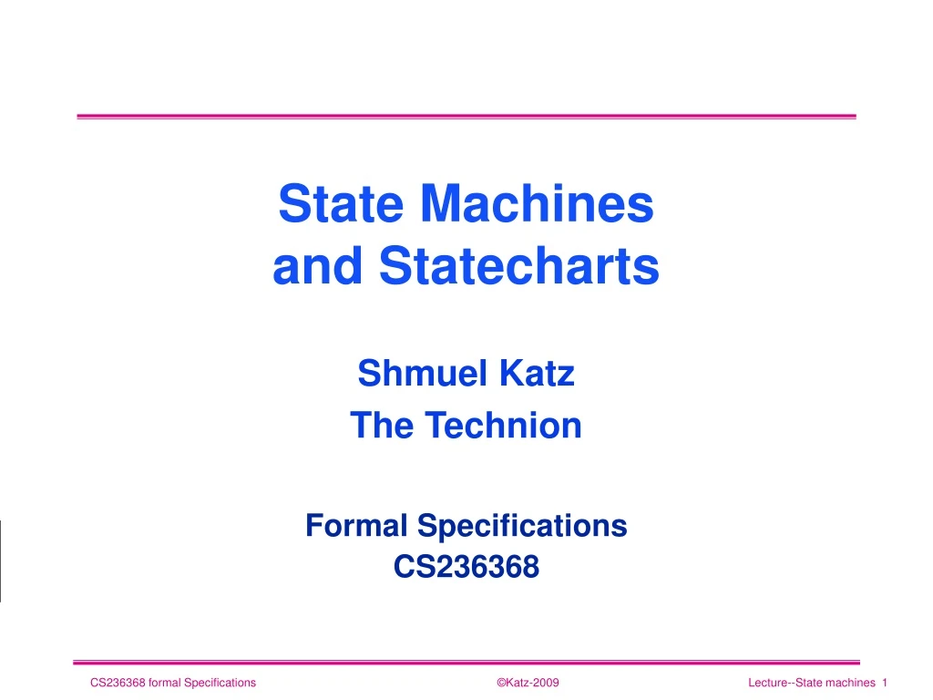 state machines and statecharts