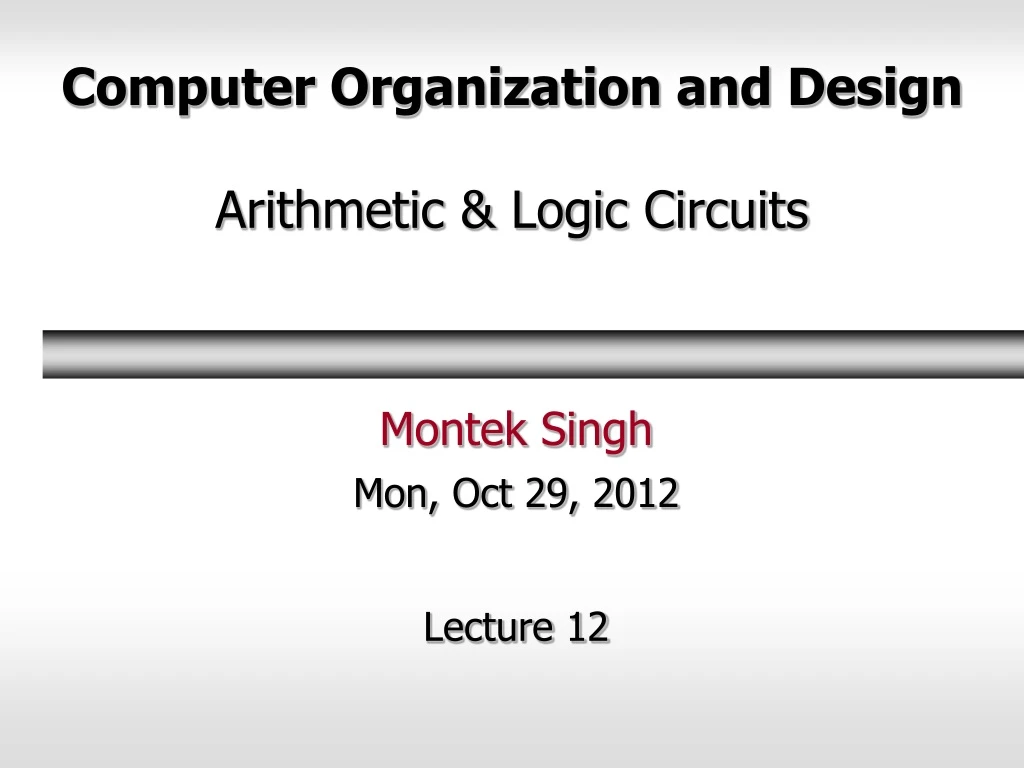 computer organization and design arithmetic logic circuits