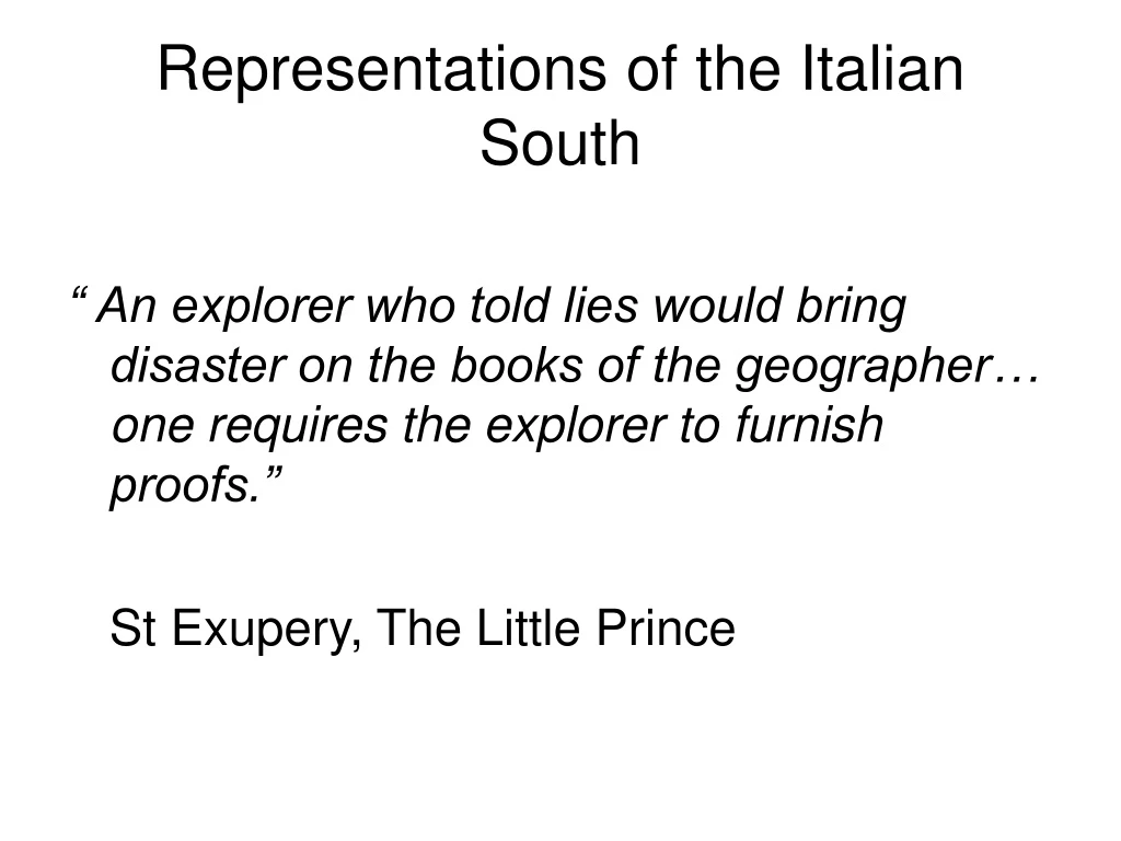 representations of the italian south