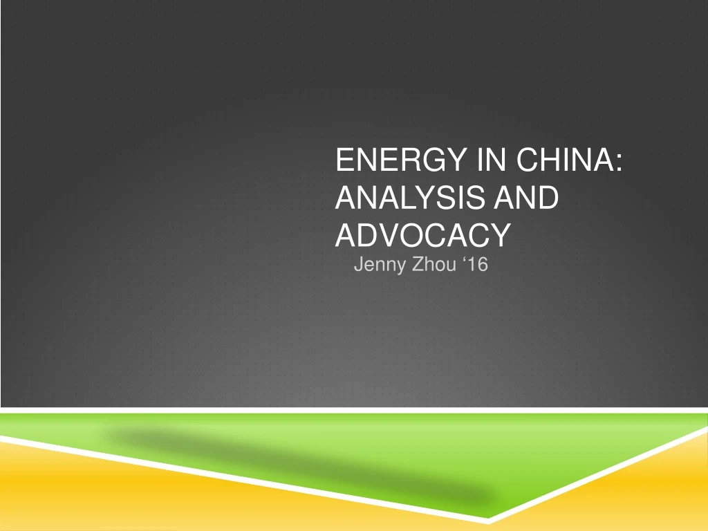 energy in china analysis and advocacy