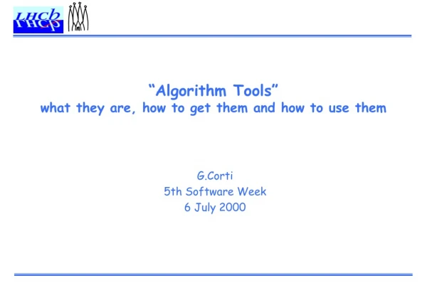 “Algorithm Tools” what they are, how to get them and how to use them