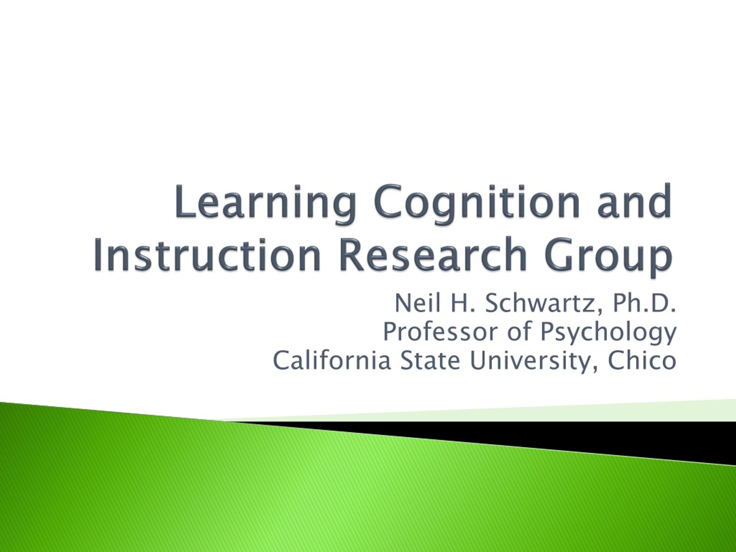 PPT - Learning Cognition and Instruction Research Group PowerPoint ...