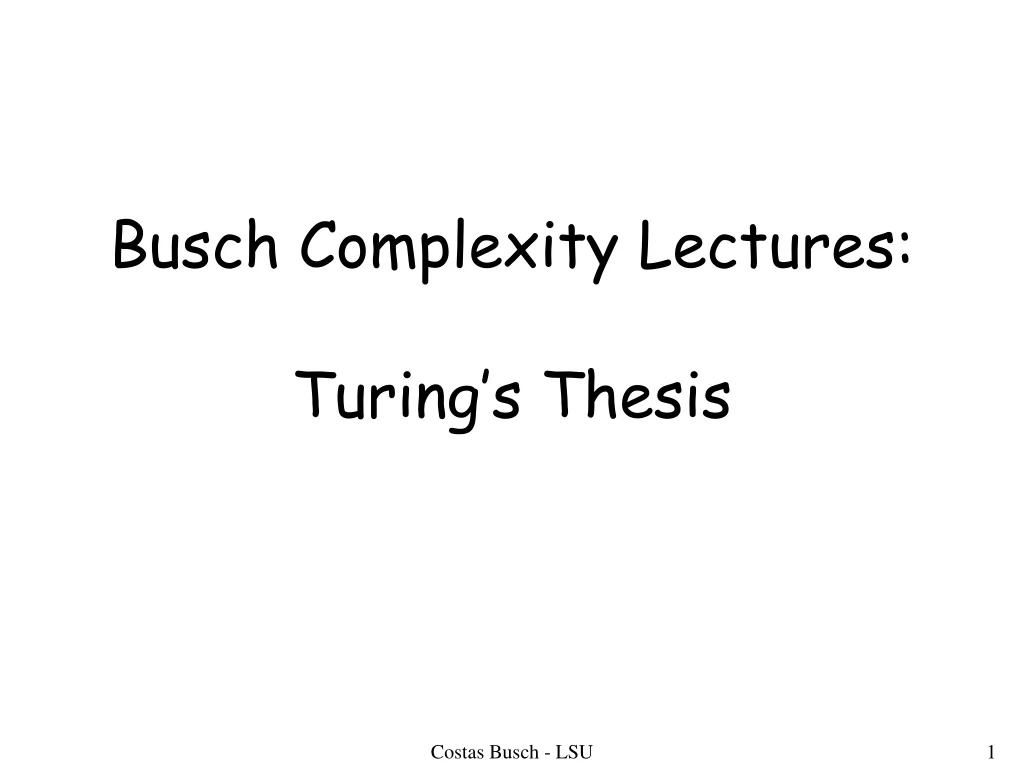 busch complexity lectures turing s thesis