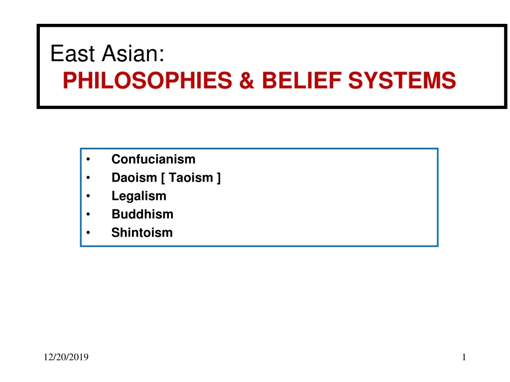 east asian philosophies belief systems