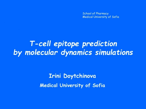 T-cell epitope prediction by molecular dynamics simulations