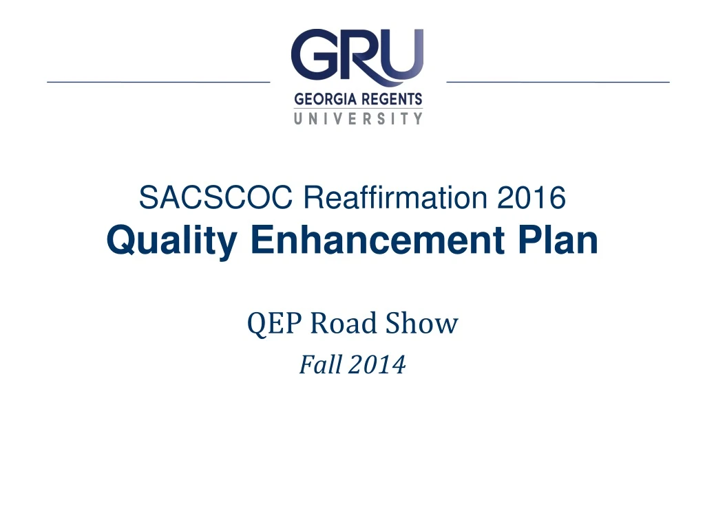 sacscoc reaffirmation 2016 quality enhancement plan