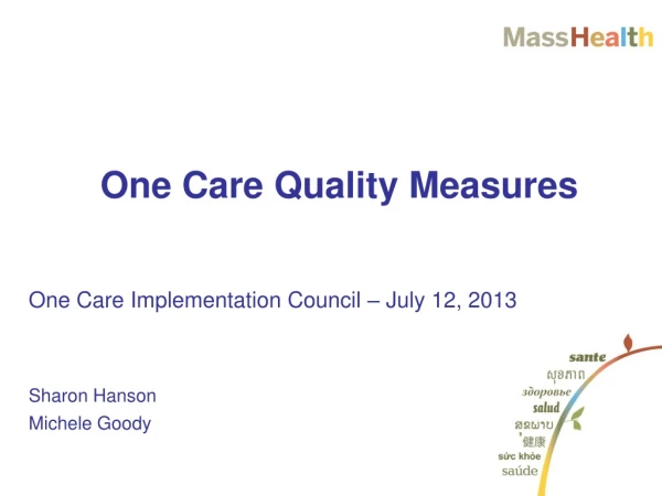 One Care Quality Measures