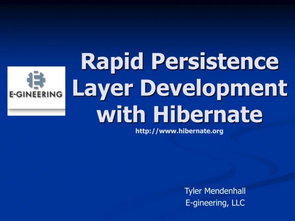 Rapid Persistence Layer Development with Hibernate hibernate