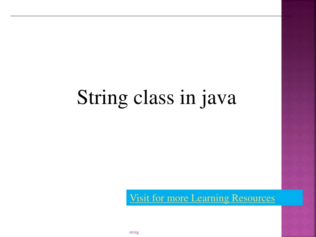 string class in java