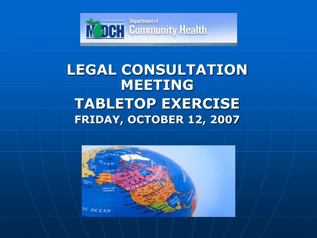 legal consultation meeting tabletop exercise friday october 12 2007