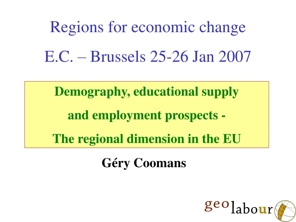 regions for economic change e c brussels