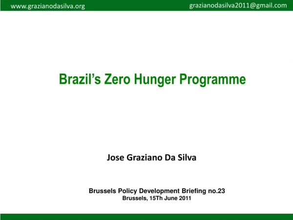 Brazil’s Zero Hunger Programme