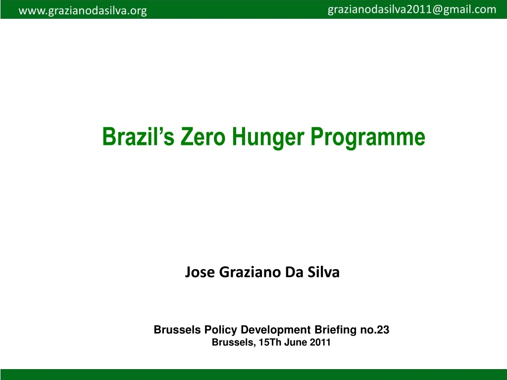 brazil s zero hunger programme