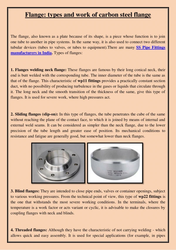 Flange: types and work of carbon steel flange