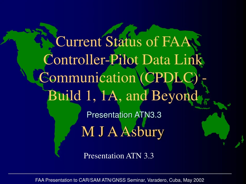 current status of faa controller pilot data link