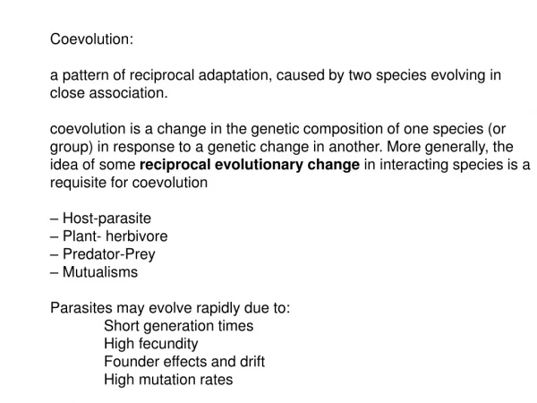 Coevolution: