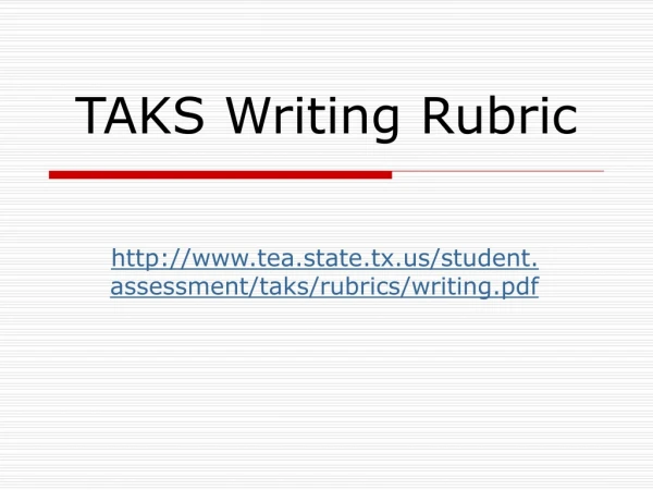 TAKS Writing Rubric