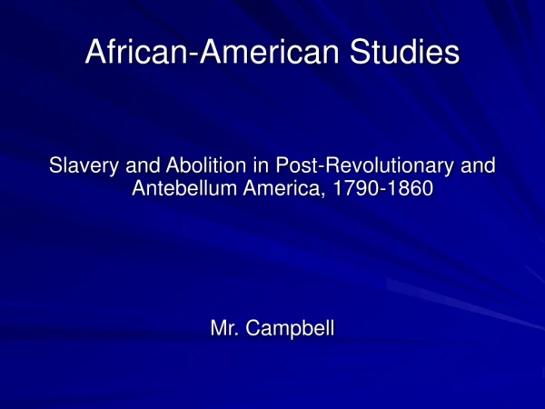 African-American Studies