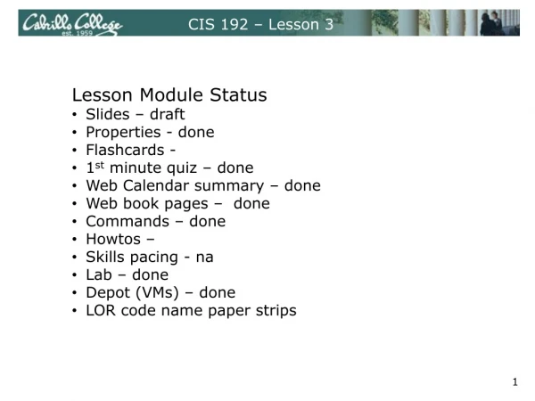 CIS 192 – Lesson 3