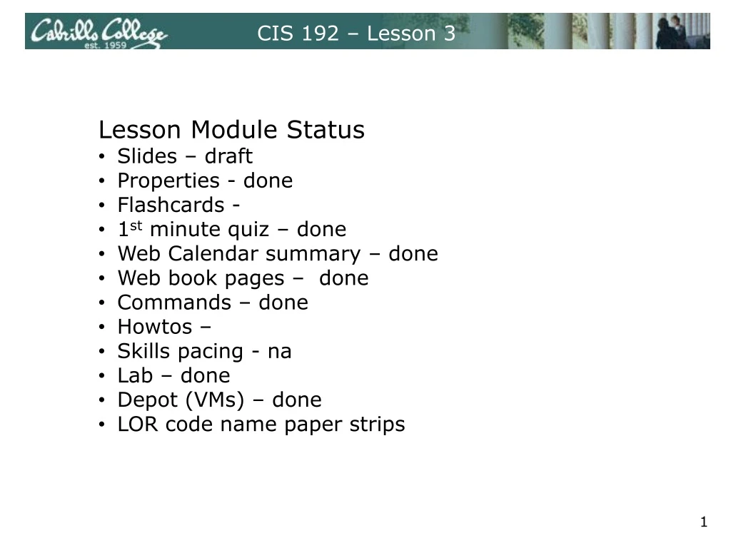 cis 192 lesson 3