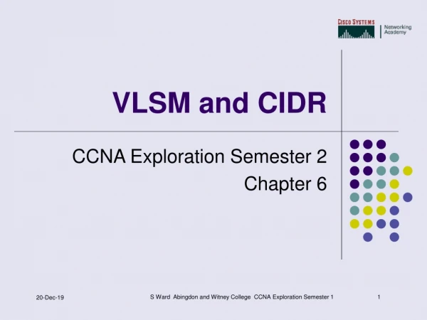 VLSM and CIDR