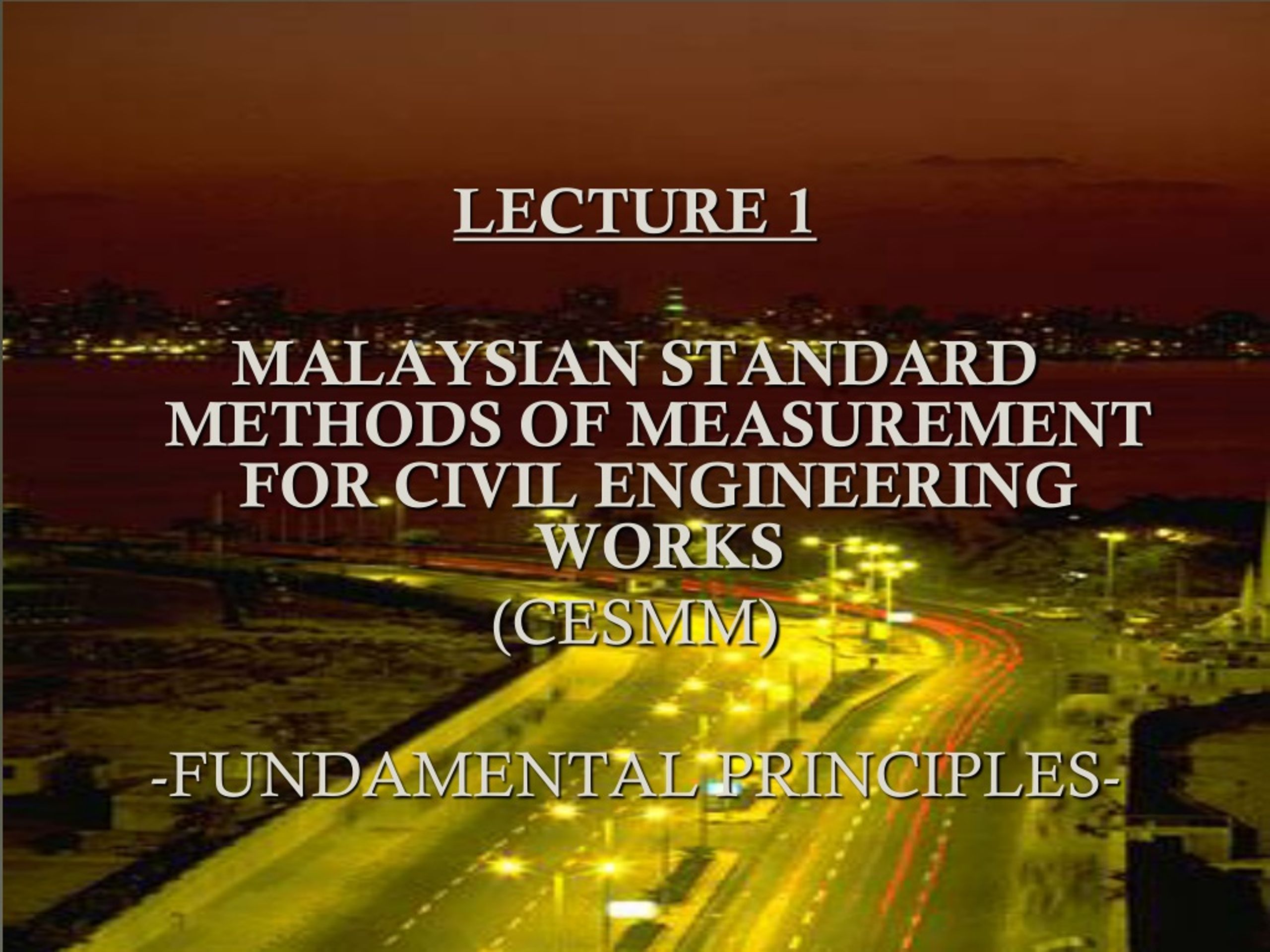 PPT - Malaysian Standard Methods of Measurement for Civil Engineering ...