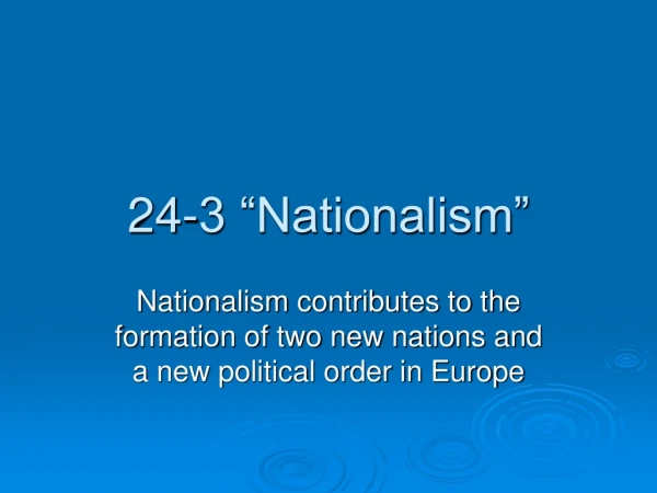 24-3 “Nationalism”