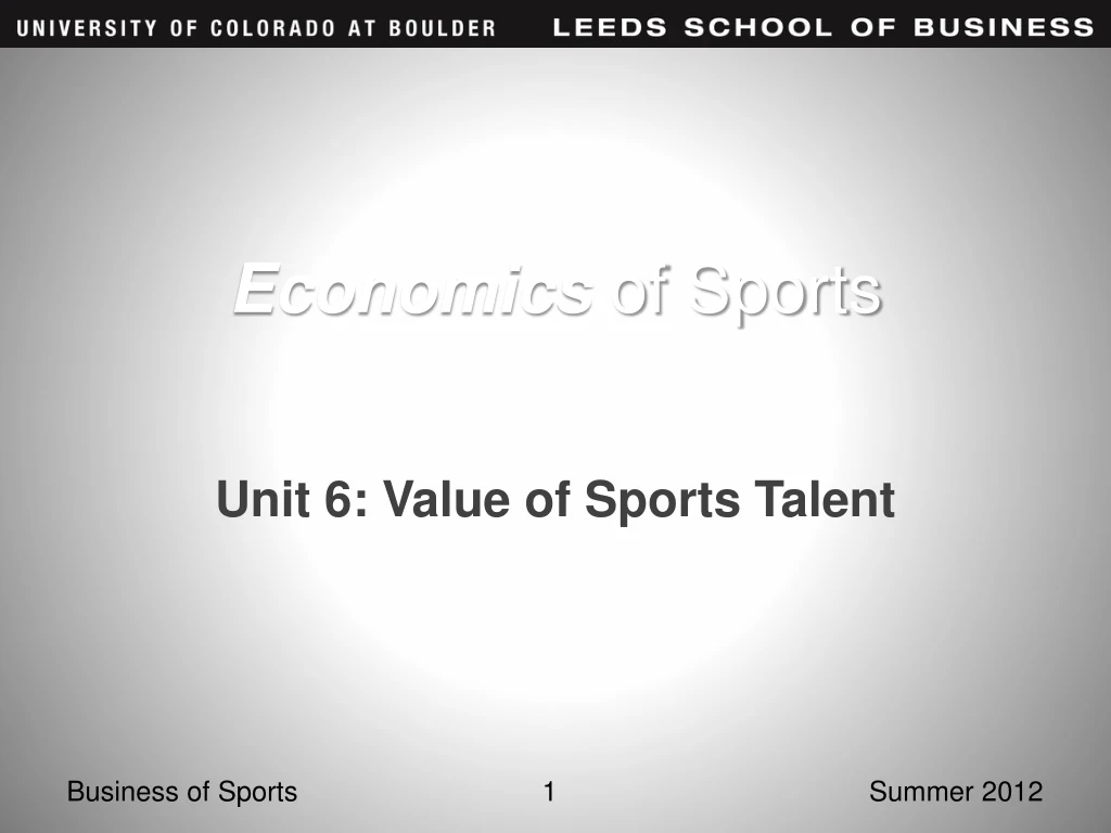 economics of sports