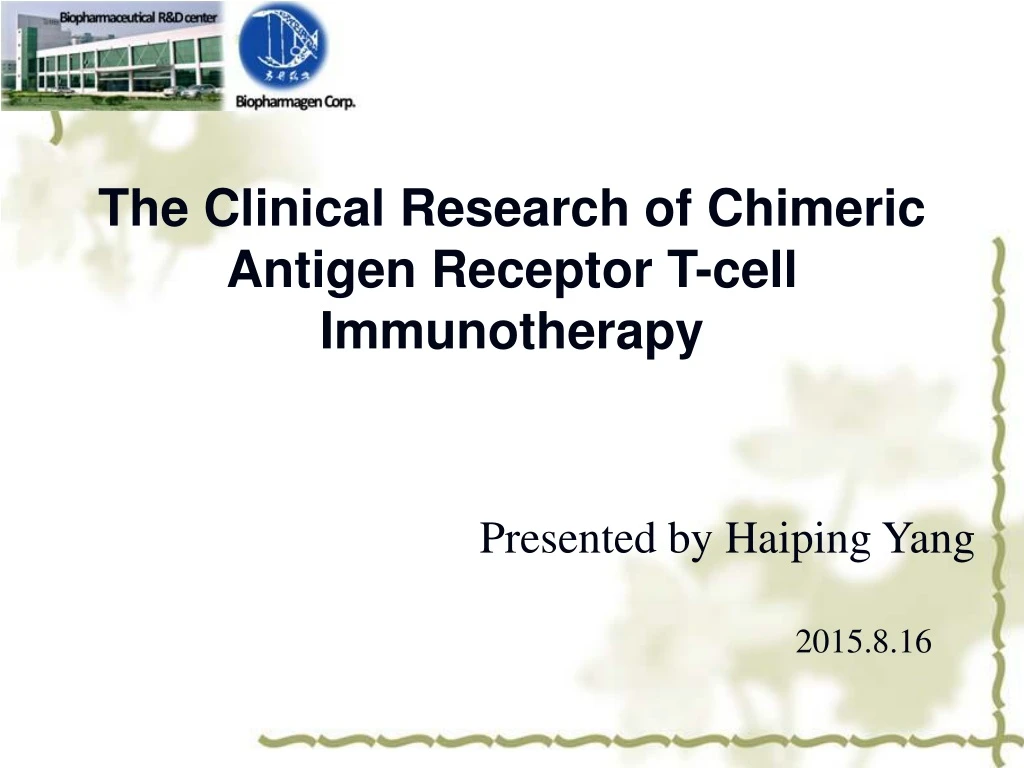 the clinical research of chimeric antigen