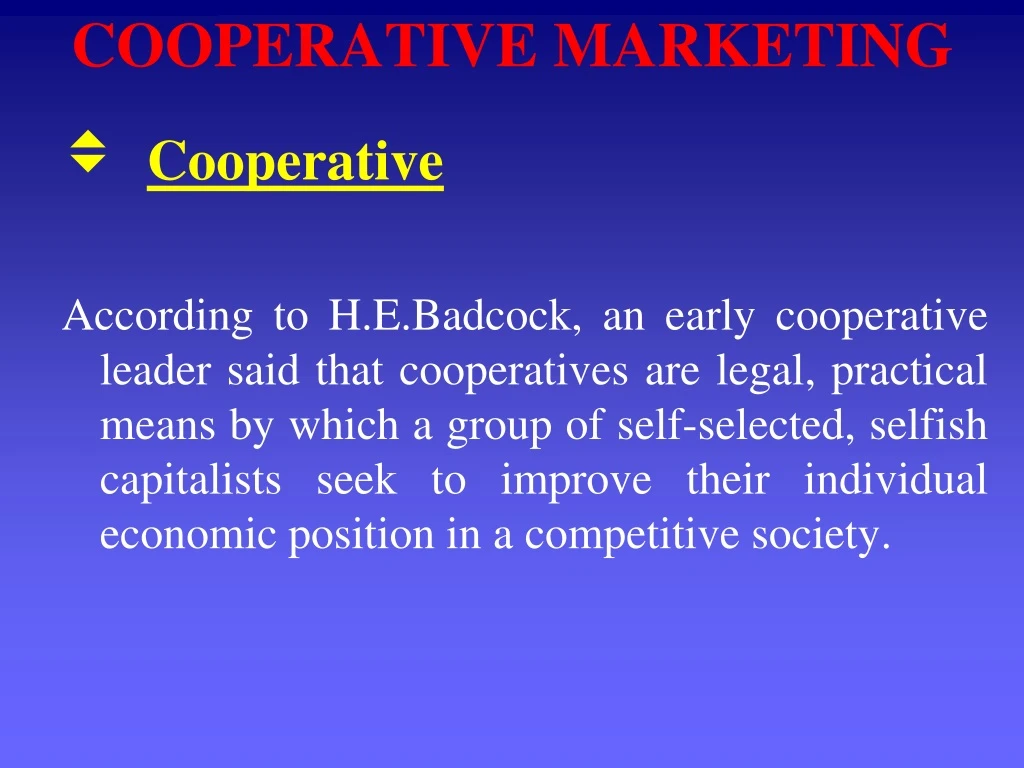 cooperative marketing