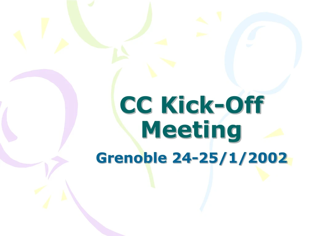 cc kick off meeting