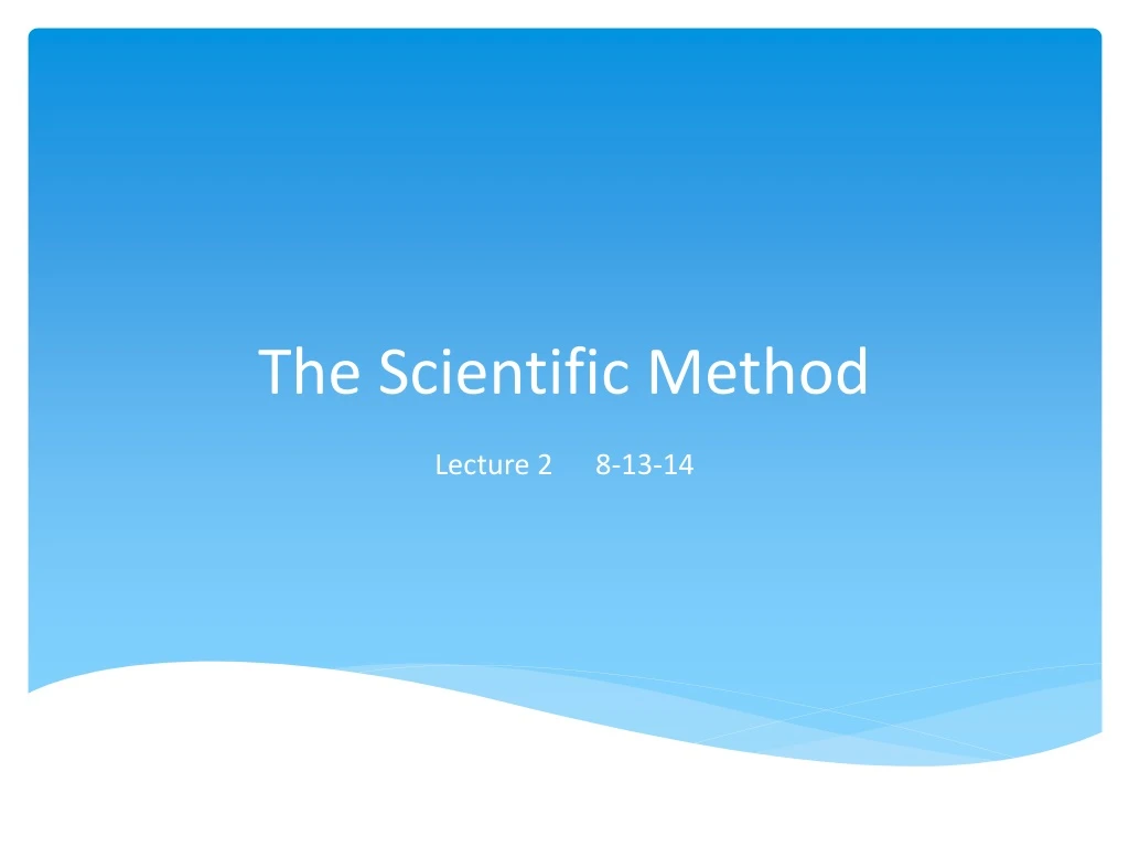 the scientific method