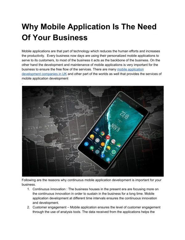 WHY MOBILE APPLICATION IS THE NEED OF YOUR BUSINESS