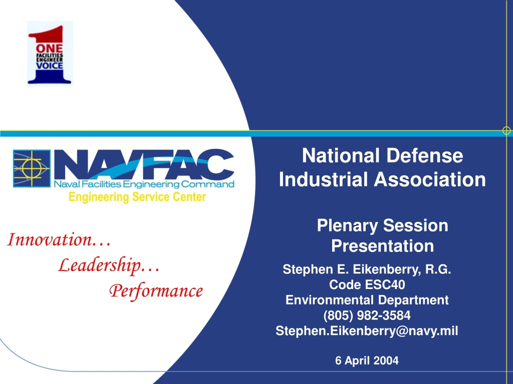 national defense industrial association plenary session presentation