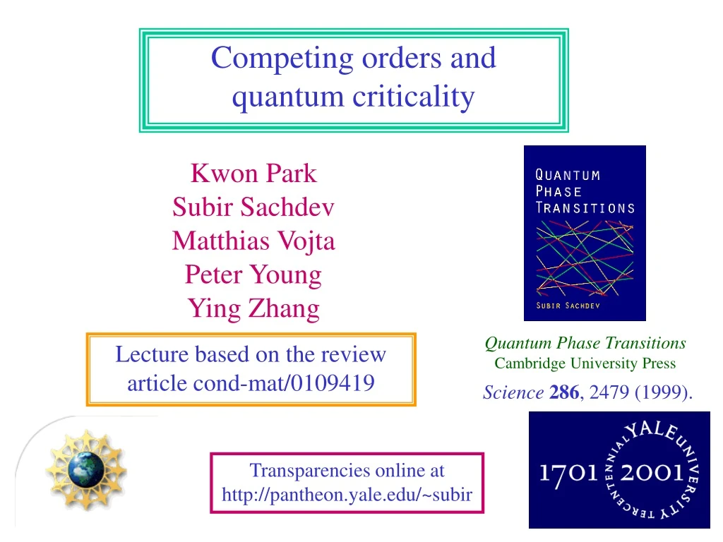 competing orders and quantum criticality