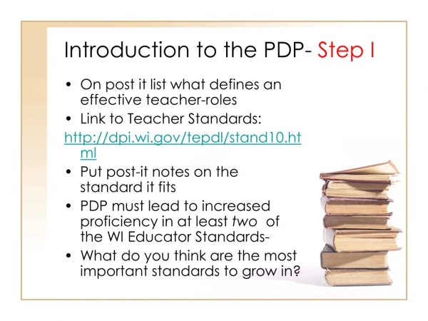 Introduction to the PDP-  Step I
