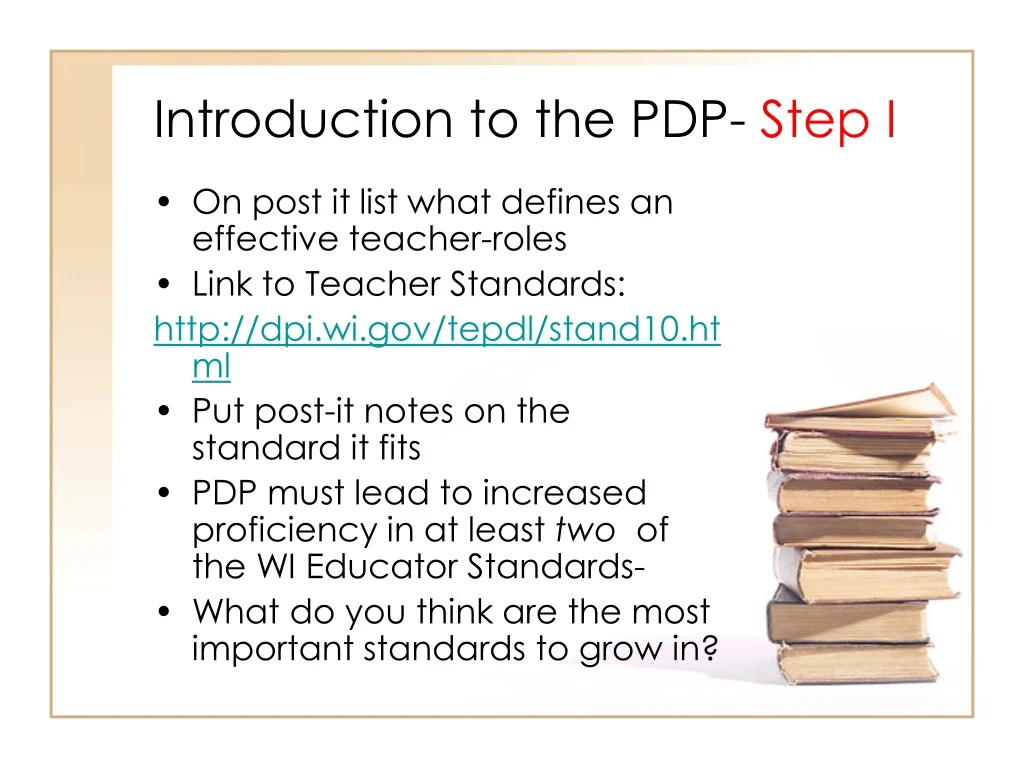 introduction to the pdp step i