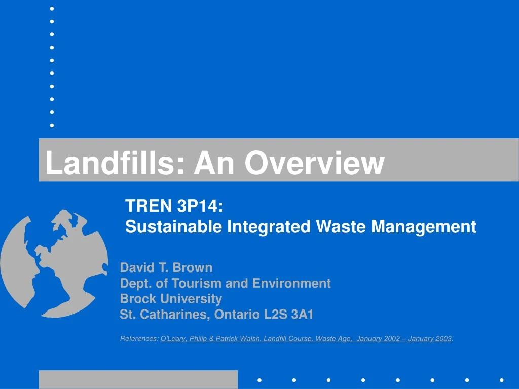 landfills an overview