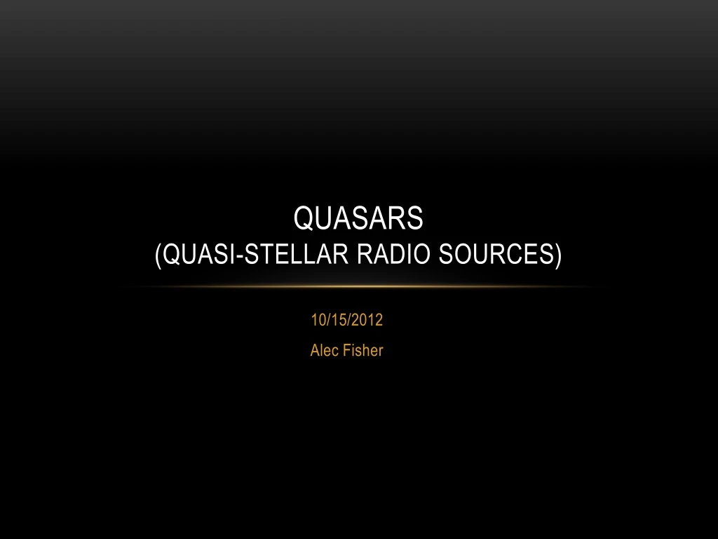 quasars quasi stellar radio sources