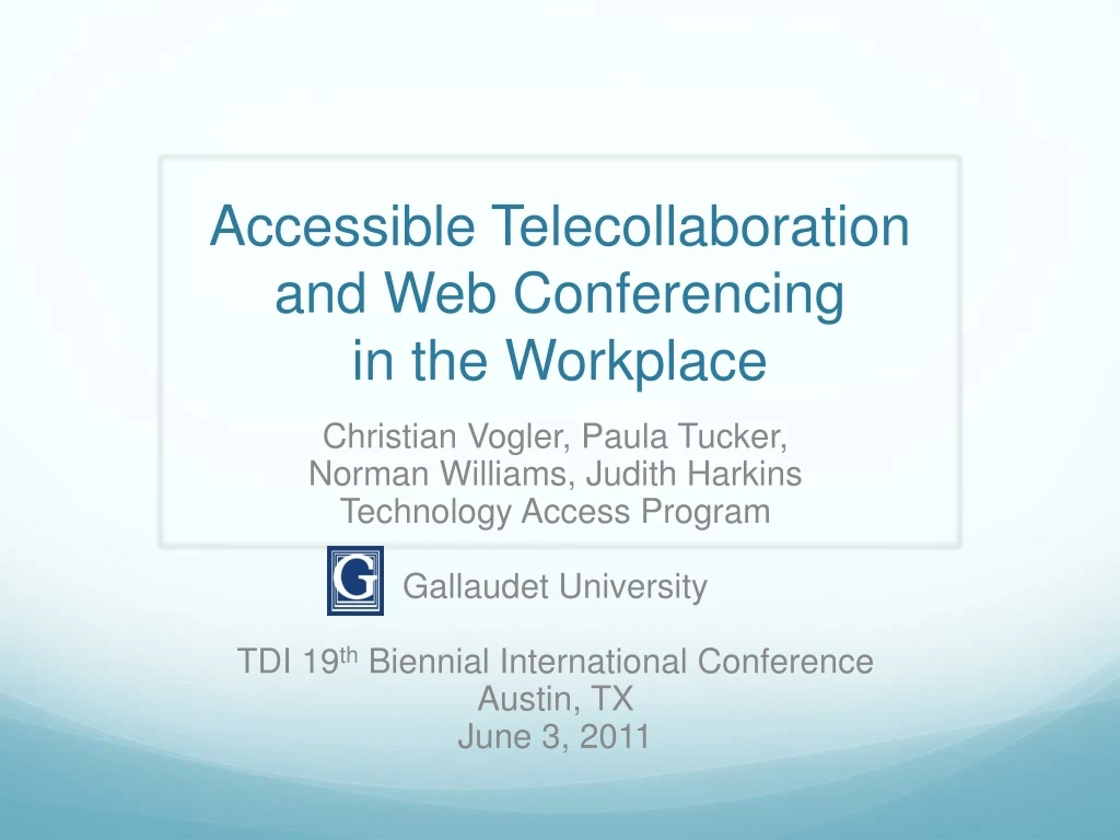 accessible telecollaboration and web conferencing in the workplace
